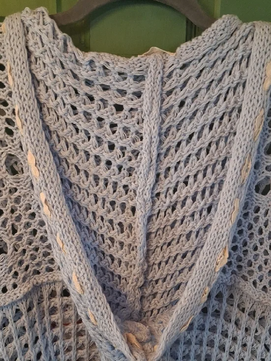 POL Light Blue Crochet Flag Hoodie - Picture 6 of 7